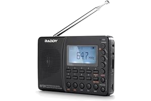 RADIODDITY Raddy RF30 Radio Digital portátil Am/FM/SW, sintonizador Digital Radio de Onda Corta Recargable, Compatible con Bluetooth, Tarjeta Micro SD y grabación AUX