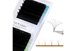 Mieszanka rzęs Easy Fan Lashes 15-20 mm, 3D, 5D, 8D, 10D - 0,07 rzęsy D curl - objętościowe rzęsy wachlarzowe, przedłużenia rzęs firmy GEMERRY (0,07 D curl, mieszanka 15-20 mm)
