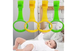 DJEDJEO Anneau Parc Bébé,4PCS Anneau de Lit Bébé,Anneaux de Berceau en Plastique,Multicolore Anneaux pour l'entraînement de l'équilibre Idéaux pour Aider le Bébé à Se Lever du Berceau