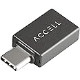 USB-C to USB-A 3.1 Gen2 Adapter - Accell Nano 10Gbps Transfer Rate, Compatible with MS Windows, macOS, ChromeOS, Android Devices and More USB-C Mobile Devices