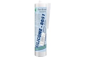 Den Braven SILICONE 8051 Transparent - Mastic silicone Monocomposant Polyvalent pour les Joints Sanitaires le Scellement de Bâtiments et les Joints de Vitrage - Cartouche de 300ml