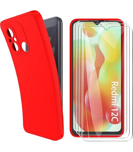 LeYi Cover Per Xiaomi Redmi 12C/11A Con Anello Porta E Supporto Metallico – Custodia Armor + 2 Vetro Temperato + 2 Pellicola Fotocamera