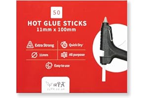 12PA 11mm | Glue Stick | Glue Sticks for Glue Gun | 50 pcs | 11mm x 100mm | Hot Glue Gun Sticks