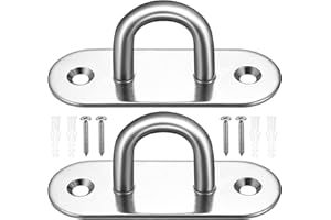 Zhujiehigh Haczyki sufitowe ze stali nierdzewnej, 2 szt. haków na huśtawkę do 250 kg, uchwyt do hamaka, worka bokserskiego, mocowania, uchwyt sufitowy, do zawieszenia, hamaka, worka bokserskiego, jogi