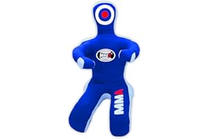 MNEX PRO FIGHTING LIMITED MNEX Pro Fighting MMA Grappling Dummy, Training Punching Bag, Blue and Black with Target, Martial Arts Practice Equipment Un-filled