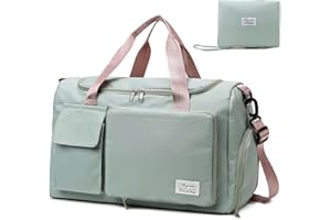 AYUEBO Reisetasche 35L mit Schuhfach und Nassfach Faltbare Weekender-Reisetasche Gym Travel Bag Handgepäck für Damen Herren