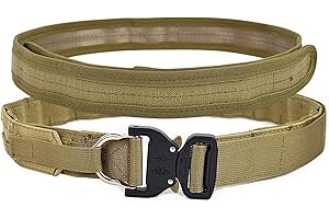 KODENOR Cintura Tattica a sgancio rapido Doppio Strato Molle Nylon Fibbia in Metallo Airsoft Militare Mobili Regolabile Battaglia Cinture in Vita Combat Caccia CS