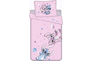 SARCIA.EU DISNEY Stitch Różowa DWUSTRONNA, bawełniana pościel dziecięca na zamek, 100% BAWEŁNA 140x200cm+70x90cm OEKO-TEX (wzór 11)
