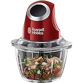 Russell Hobbs 24660-56 Mini Doğrayıcı Desire, Tek Elle Kontrol D&uuml;ğmesi, Kapak Dahil 500 Ml Cam Kap, Sebze Doğrayıcı, Elektrik