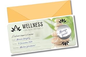 EQUIK PRODUCTS Vale regalo spa, masaje, yoga, sauna, bienestar | Vale regalo para rellenar | Tarjeta rascar | Regalo pareja original, regalo San Valentín | Cupón regalo personalizado (WELLNESS)