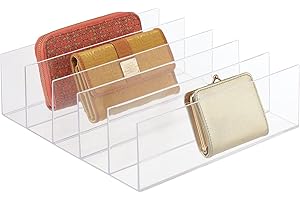 mDesign Organizer pochette – Pratico porta tutto per borsette, portafogli e documenti dotato di 5 scomparti – Scatola in plastica – trasparente