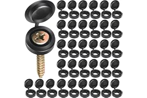 HNYYZL Plastic Hinged Screw Caps, 150 PCS Black Folding Covers, Snap Washer Flip Tops for Covering Screw Heads, Protection (M)