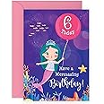 Central 23 Sixth Birthday Card for Girls - Mermazing Mermaid 6th Bday - Six Years Old - Happy 6th Birthday Greeting Card for Girls - Kids - Daughters - Niece - Sister - Comes With Stickers