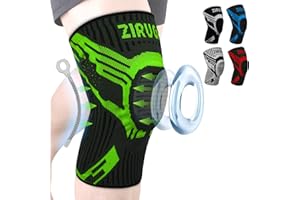 ZIRUGA Kniebandage, Komprimierte Kniebandagen Damen Männer mit Patella Gel Pads & Seitenstabilisatoren Kniestütze für Laufen, Meniskusriss, Arthritis, ACL, Volleyball (Grün-L)