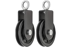 JUVEL 2 poulies Poulie de câble de 90 mm Roue de traction à rotation à 360 degrés pour système de poulie, équipement de bricolage, bloc de levage, échelle de levage, équipement de gymnastique