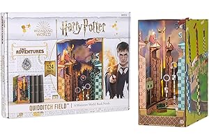 Revell Zestaw modelarski Tiny Adventures I Quidditch Field Harry Potter I miniaturowy domek 3D I Book Nook drewniana podpórka do książki I prezent urodzinowy dla fanów I podpórka do książki Harry