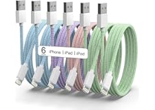 iPhone Ladekabel, [Apple MFi Certified] 6 Stück 1/1/2/2/2/3M buntes abgestuftes USB-A zu Lightning Kabel, haltbares Nylon gef
