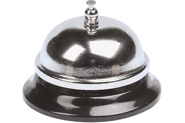 Q-Connect 926148 Sonnette Base Métallique Chromée 85 mm Noir