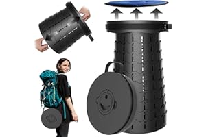 PLOGGING Taburete Plegable XXL Mejorado, taburetes portátiles para Adultos, Silla Plegable más Resistente con Capacidad de Carga de 1000 Libras, Ajustable, retráctil, Taburete de Camping para