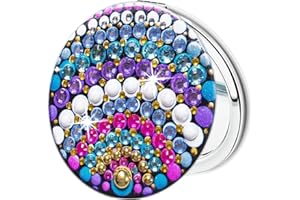 CHARYSIM Diamond Art Painting Compact Mirror Diamond Art Kits Magnifying Portable Travel Folding Pocket Mirror Crystal Art for Kids Crafts with Accessories Birthday Gifts for Women Girls Mandala
