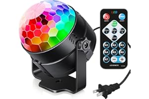 Luditek Sound Activated Party Lights with Remote Control Dj Lighting, RGB Disco Ball, Strobe Lamp 7 modalità Stage Par Light for Home Room Dance Party Party Birthday DJ Bar Karaoke Xmas Wedding Show C