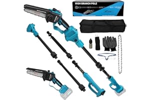 PANTHEM Perche Élagueuse Télescopique Électrique Compatible avec Makita 18V (sans batterie), 6 Pouces Mini Tronçonneuse sans Fil Tête Pivotante à 90°, Graisseur Automatique léger et maniable