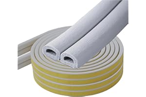 DESDIRA 20M Guarnizione Finestra Porta, Grigio, 9mm(L) X 6mm(H) D-Tipo Nastro Sigillante Autoadesivo, Paraspifferi Finestre per Finestra Porta Isolamento Freddo, Rumore e Collisione, 10M x 2 Rotoli