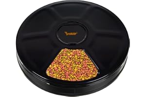 Purlov Futterautomat für Haustiere 6 Kammern Futternapf zeitgesteuert 20759