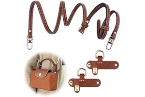 TNOMSNO Tracolla per Borsa per Longchamp, Tracolla per Longchamp Borsa Donna Tracolla Regolabile per Borse con 2 Adattatori per Tracolla, 0.9cm x 125cm (Marrone)