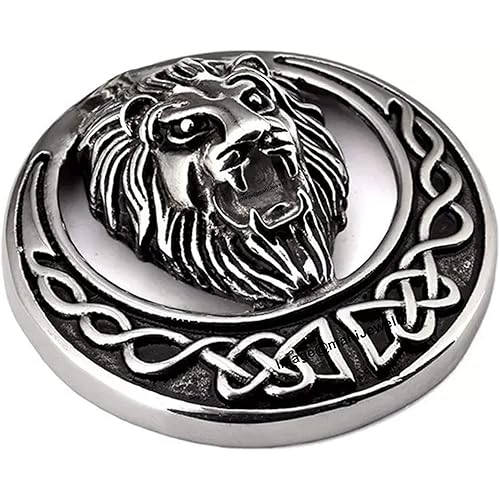 Mahi Rhodium Plated Roaring Lion Brooch for Mens and Boys BP1101043R