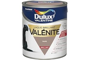 Dulux Valentine Peinture Laque Valénite Glycéro Multisupport Intérieur-Extérieur – Grande Résistance pour Boiseries et Ferronneries - Aspect Brillant Taupe 2L