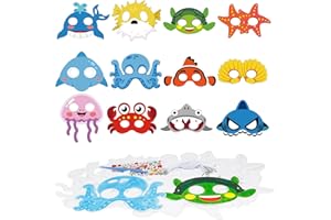YOLOUP Tier Masken aum Ausmalen Kinder Papierbastelset zum Bemalen Kreatives Papiermaske Bastelset für Mädchen Jungen Karneval Halloween Kindergeburtstag