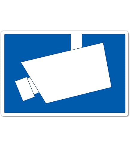 Videoüberwachung Hinweisschild DIN 33450 – Selbstklebend, Blau/weiß, 80x80 Mm