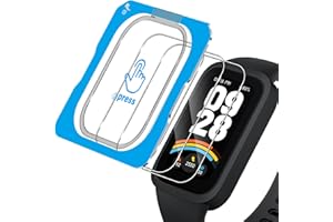 Haofun 3 Piezas Protector Pantalla para Xiaomi Smart Band 9 Active Cristal Templado, [9H Dureza Antiarañazos] [Sin Burbujas] HD Protector Reloj para Xiaomi Smart Band 9 Active