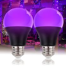 Ampoule UV 9W Lumière Noire Violette E27 - 395nm Pour Peinture Corporelle, Halloween, Fêtes (Lot De 2)
