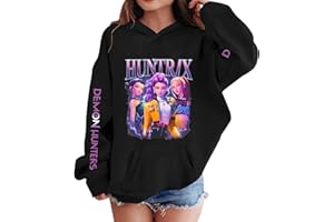 GENERIC Sweat Kpop D-Demons H-Hunters Enfant Fille Garçon Pull K Pop D-Demons H-Hunters Vetement Sweat Huntr/X Huntrix Déguisement Rumi Zoey Mira Tenue Kpop Sweats à Capuche Cadeau Accessoires