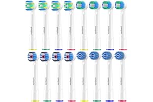 Wardimark Recambios Cepillos Compatible con Braun Oral b Cepillo Eléctrico, Incluye 4 Tipos Diferentes, Paquete de 16 Cabezales de Cepillos de Dientes (blanco)