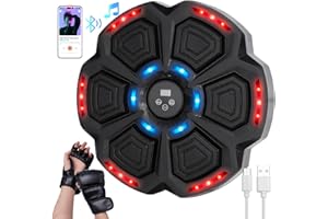 ZXTWTOY Music Boxing Machine Adulti,Macchina Elettronica Boxe Musicale LED Parete Smart Boxing Target per Adulti e Bambini, Supporta Bluetooth,9 modalità di velocità con Guanti da Boxe
