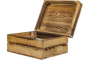 Kistenkolli Altes Land Holztruhe Assos geflammt Geschenk-Box mit Deckel Schatzkiste Holzkiste Holztruhe Hochzeitskiste Upcycling Vintage (ASSOS M 40x32x22cm)