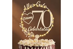 Artebeads Cake Topper 70 Geburtstag Holz,70 Tortendeko Geburtstag Kuchen Deko für Mädchen Junge Frauen Mann