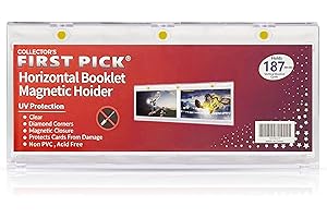 Collector's First Pick 187mm Horizontal Booklet Magnetic Card Holder - 187mm PVC FREE - UV Protection - Great Fit For National Treasures, Flawless, Playbook Cards and More…, Clear, See Pictures,