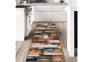 ‎LYYK Läufer Flur 60x200cm, waschbarer Kurzflor Teppich mit rutschfestem Gummirücken Hochwertiger Küchenläufer für Eingangsbereich, Waschküche & Wohnhausflur