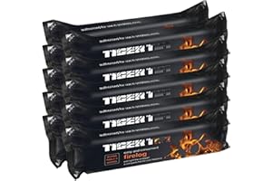 Tiger Tim 10 x Smokeless Instant Lighting Fire Log 1.1kg Fuel for Open Fire Stove Burns 2-3 Hours