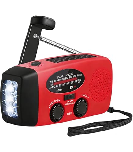 Zonne-energie Noodradio - 4000 mAh - Zwengelradio met LED Zaklamp, SOS