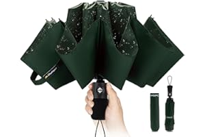 Chakipee Kompaktowy parasol podróżny wiatroszczelny silnie składane parasole na wiatr i deszcz, przenośny parasol dla mężczyzn i kobiet