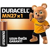 Duracell Mn27 Alkalin &Ouml;zel Pil (Tekli) 12V (A27 L828), Uzun Kullanım &Ouml;mr&uuml; Garantili, Uzaktan Kumandalarda, Kablosuz Kapı Zill