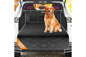 Looxmeer Housse Protection Coffre de Voiture pour Chien, Couverture Chien Auto Imperméable et Antidérapant, Tapis Coffre avec Protection latérale 4 Poches pour Plupart Voiture 185 x 105 cm