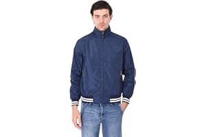 CIABALÙ Giubbotto Uomo Estivo Leggero Impermeabile Slim Fit Tinta Unita Giacca a Vento con Zip e Collo Alto Elastico in Vita e Polsi con Strisce Bianche