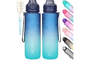 Gobravio Sports Water Bottle 1L Drinks Bottle BPA Free Water Bottle with Lock Cover & Leak Proof,for Gym, School,Cycling,Outdoor,Sports,Fitness& Office