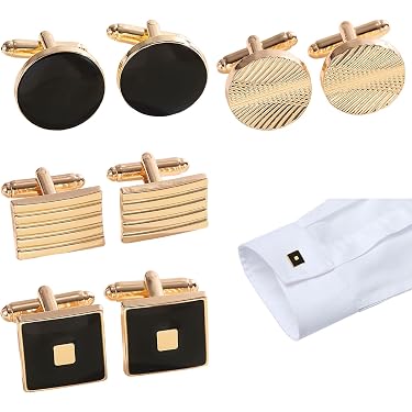 Kit Bouton Manchette Et Pince à Cravate RunootPR - Motif Roses Abeille, Laiton, Cadeau Homme